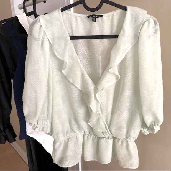 Dynamite Mint Green Chiffon Blouse Size S - Picture 1 of 5